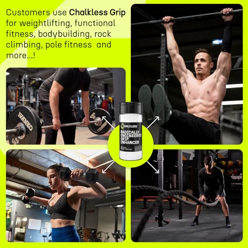 Image of Chalkless Grip Enhancer - Premium Liquid Chalk Alternative & Less Mess Hand Chalk for Weightlifting, Powerlifting, Yoga, Gaming, Climbing, and More, Non-Toxic Long-Lasting & Reliable