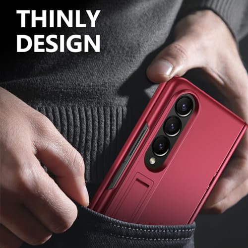 Étui Galaxy Z Fold 4 rouge avec protection charnière et support - 7