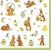 Caspari Entertaining Cocktail Napkin, Cottontails Green, 20-Pack