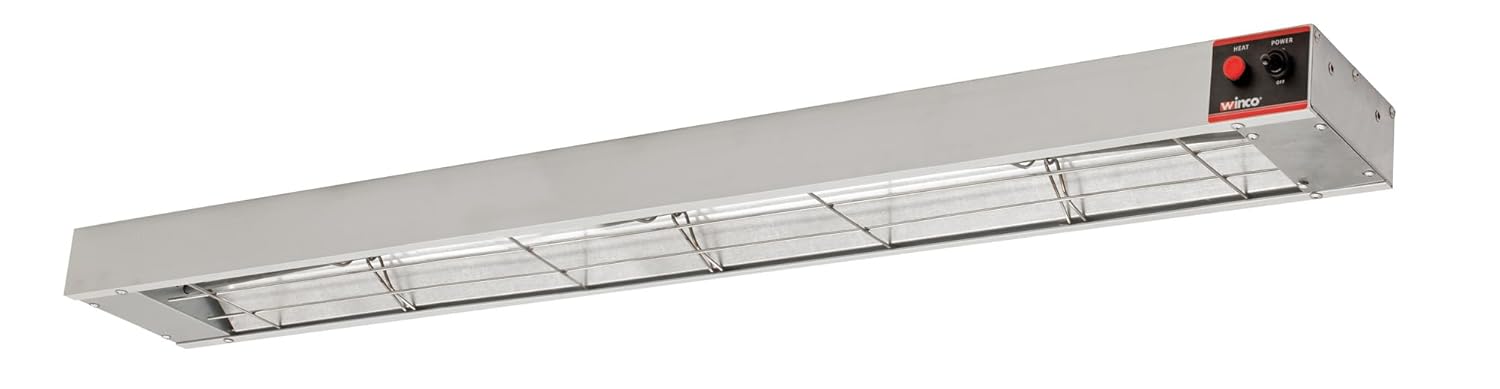 Winco Food Heat Lamp Strip Heater with Undermount Brackets, 1100W, 48"