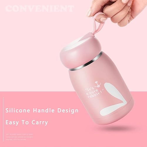 Miniatura 3 de Mini botella de agua de 10.8 oz10.8 fl oz taza de café de viaje con asa, tazas térmicas para bebidas calientes y frías, vasos aislados para mujeres,