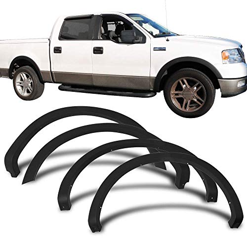 FREEMOTOR802 Compatible With 2004-2008 Ford F-150 Fender Flares | OE Factory Style Unpainted Black PP
