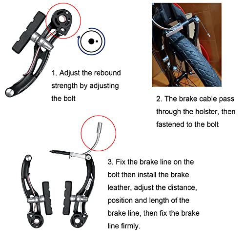Lomodo 6 Pieces Bicycle Brake Accessories Including 2 Pack Aluminium Alloy Brake Levers (2.2 Cm In Diameter) And 2 Pair V Brake Set And 2 Pack Brake Wire For Mountain/Road/Mtb Bike(Red) #TOP1