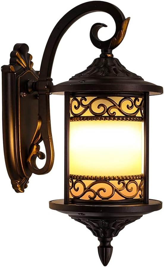 Wall lamp, ヨーロピアンウォールライト屋外照明器具ウォールマウントブラウン防水ポーチライトランタンアルミニウムハウジング照