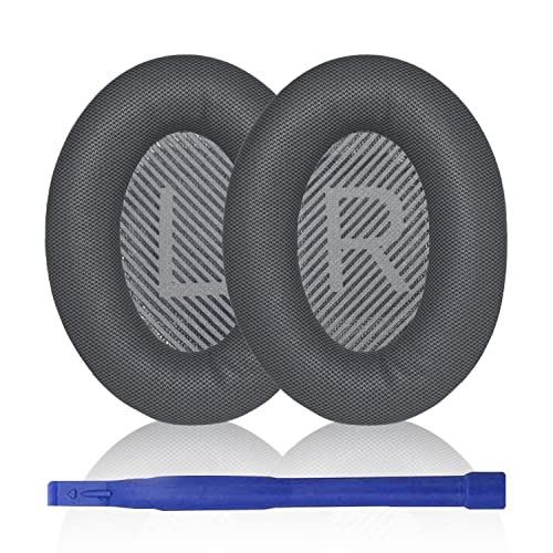Aiivioll QC45 Replacement Ear Pads Cushions Earpads for Bose QuietComfort 45 (QC45) Wireless Headphones Softer Leather High-Density Noise Cancelling Foam,Earpads Repair Part(Gray)