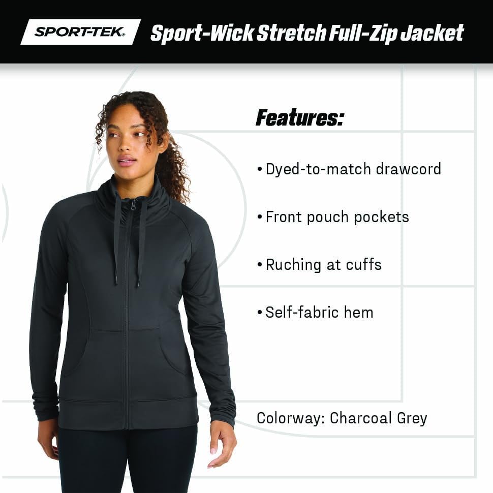 SPORT-TEK Women's Sport Wick Stretch Full Zip Jacket - Image 4