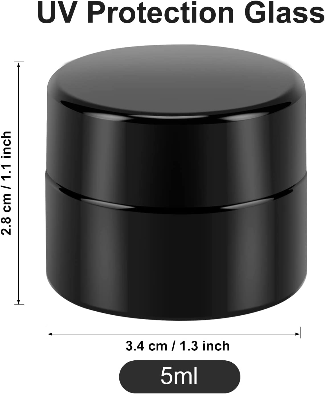 (24 Packs) Green Nexus 5g/5ml UV Protection Glass Jars for Lip Balm, Lotion, Oil, Cream & Cosmetics Enhanced Cap (2024)