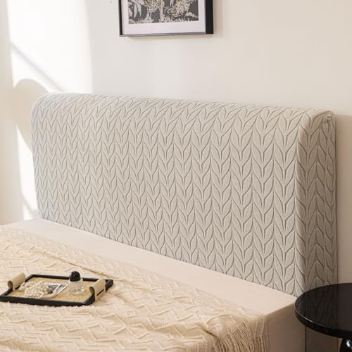 Image of HOMETHREADS Stretchable Lycra /Velvet Headboard Cover | Soft, Dust-Proof & Wrinkle-Resistant Bed Back Protector | Fits Leather, Wooden & Fabric Bedsides |for 5ft to 5.5ft Beds | (Light Grey, 150x65cm)