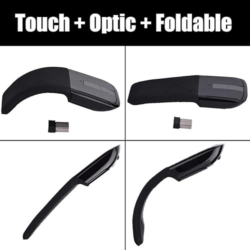 Miniatura 4 de 143 Ratón táctil inalámbrico plegable, mouse Arc Touch con receptor 143 para PC, portátil, Smart TV, aspecto elegante (negro)