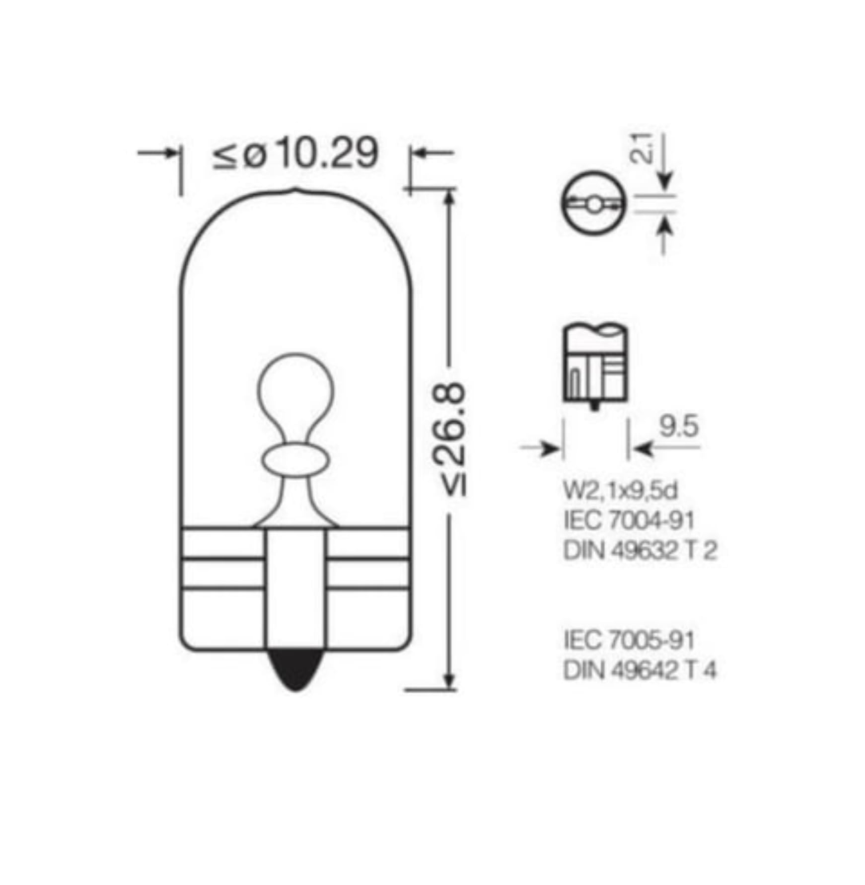 Osram 2825 Original W5W, 12V, Astuccio da 10