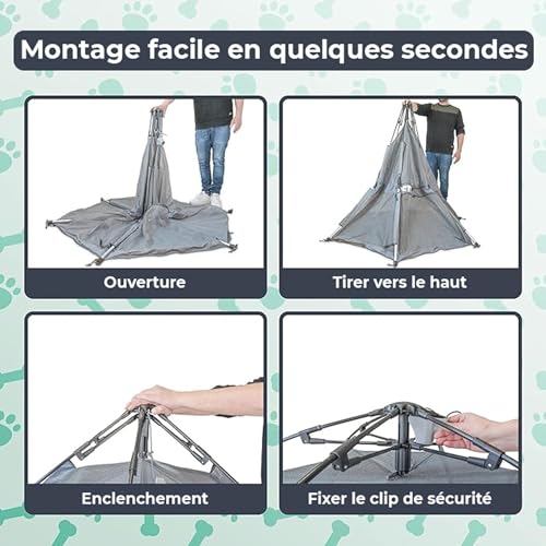 Parc pour Chien pliable 150x100 cm avec tapis et toit UV amovible PETY - 4