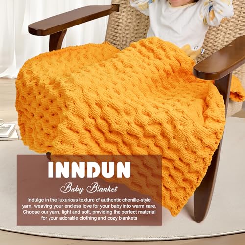 Image of INNDUN Blanket Yarn 3 Pack of 100g /3.5oz - Yellow Chenille Yarn 6 Super Bulky - Knitting, Crocheting & Crafts Chunky Yarn