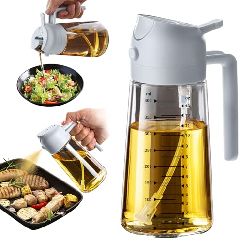 Comparison: Best Oil To Use For Air Fryer 4 TrendPlain 16oz/470ml Glass Olive Oil Sprayer for Cooking – 2 in 1 Olive Oil Dispenser Bottle for Kitchen Gadgets and Air Fryer Accessories, Salad, BBQ - Ash