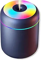 Umidificador de Ar Difusor de Aromas Ultrassônico 300ml - Óleos Essenciais, Luz LED Luminaria, Bivolt - Silencioso e Portátil para Casa e Escritório (Preto)