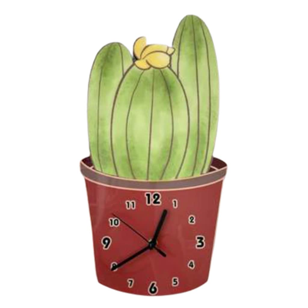 Horloge murale cactus silencieuse pour salon et déco littéraire