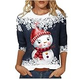 Photo Gallery christmas shirts for women 2023 cute xmas 3d graphic sweatshirt funny gifts 3/4 sleeve crew neck pullover tops ladies clothes occhiali hawaii, blu, xxl Photo Gallery christmas shirts for women 2023 cute xmas 3d graphic sweatshirt funny gifts 3/4 sleeve crew neck pullover tops ladies clothes occhiali hawaii, blu, xxl
