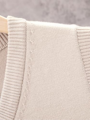 Dcvmvmn Men's Classic Solid Knit V-Neck Sweater Vest Warm Vest For Fall Winter Waistcoat4
