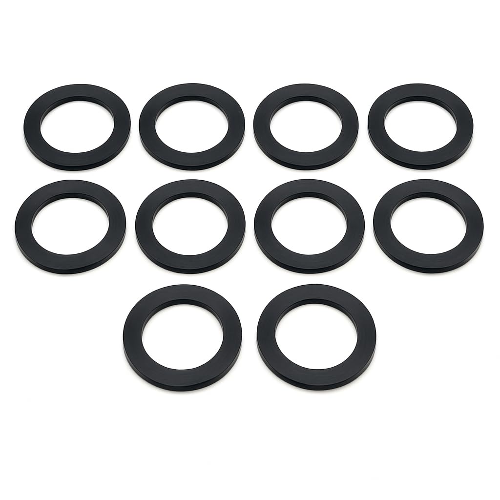 10 x 1½" Central Heating Pump Washers – Compatible With Grundfos & Wilo & Many More - Black NBR70A Rubber – Domestic Circulator Pump Seals – Standard 1.5 Inch Pump Gaskets for Heating & Boiler Systems