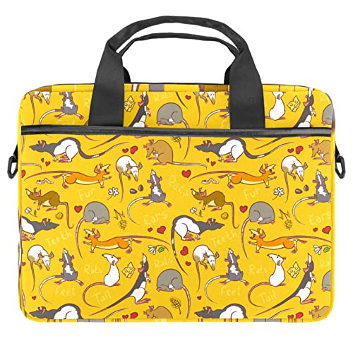 Housse sacoche ordinateur portable 13.3 14 pouces rat jaune