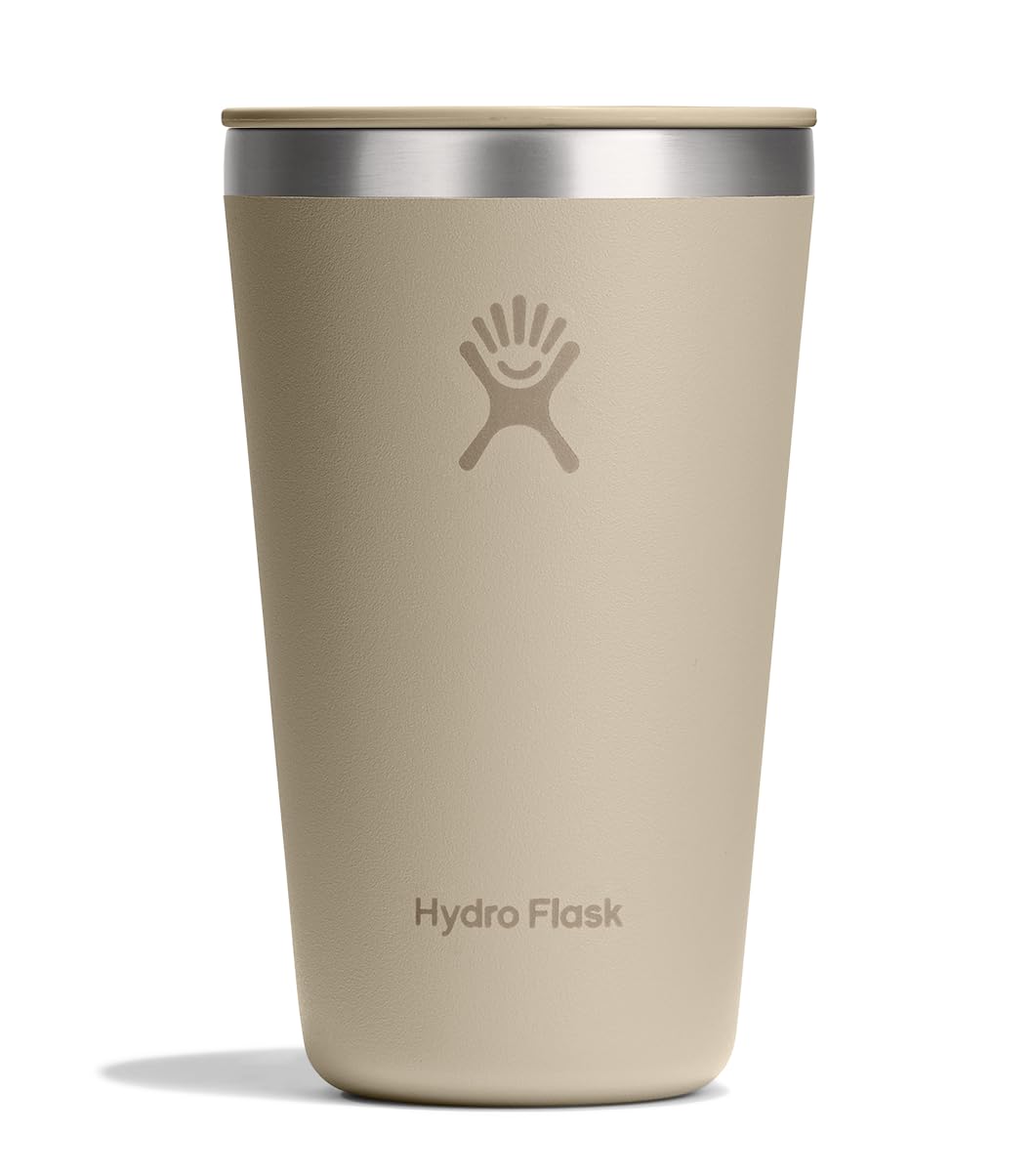Hydro Flask All Around Tumbler Press-in Lid, Insulated Travel Mug, Stainless Steel Coffee Cup 16 Oz Oat Tan