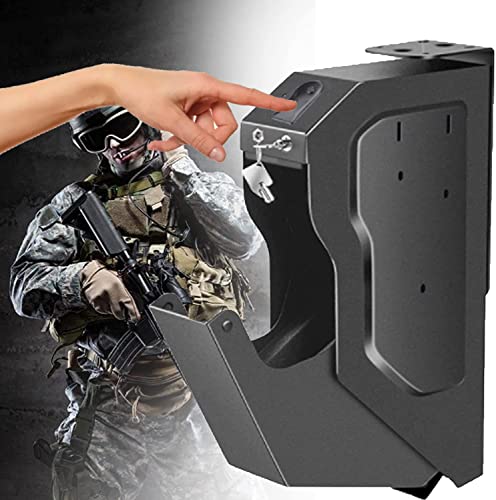 GGMWDSN Caja Fuerte para Pistola de Huellas Dactilares, Soporte para Pistola Montado en La Pared, Caja Fuerte para Pistola de Acero, Caja Fuerte para Mini Pistola para Mesita de Noche