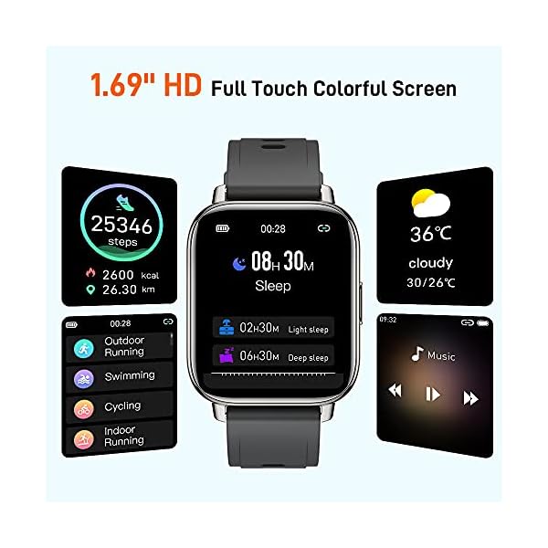Smart-Watch-mebossco-Fitness-Tracker-for-Women-Men-169-Inch-Smartwatch-with-Sleep-Heart-Rate-Monitor-IP68-Waterproof-Sports-Watch-with-Step-Counter-Fitness-Watch-for-Android-iOS-Phones-Black Smart Watch, mebossco Fitness Tracker for Women Men, 1.69 Inch Smartwatch with Sleep Heart Rate Monitor, IP68 Waterproof Sports Watch with Step Counter, Fitness Watch for Android iOS Phones, Black