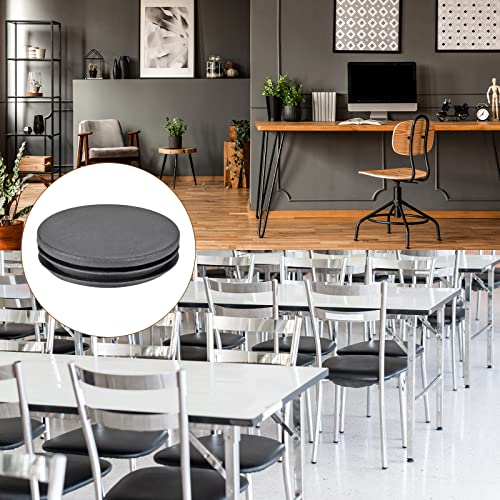 Image of METALLIXITY Round Post End Caps (2.76 inchx0.71 inch) 10pcs, Plastic Tubing End Cap Plug - for Decoration Furniture, Handrail Stair, Black
