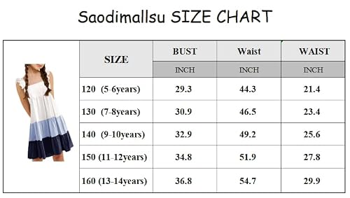 Saodimallsu Girls Summer Dresses Sundress Cute Babydoll Tiered Flowy Swing Ruffle Kids Rainbow Dress #TOP3