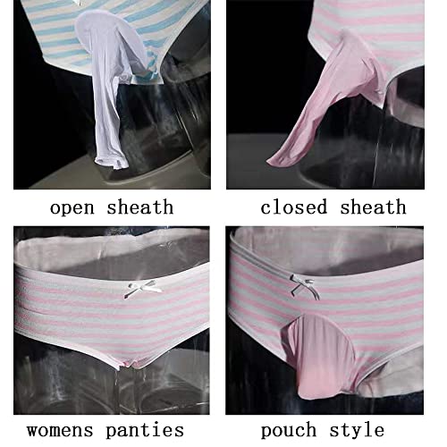 Japanese Style Cute Striped Cotton Thong Pouch Bikini Underwear Briefs Cosplay Panties for Women Men Pack of 23