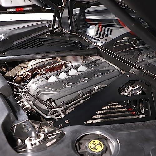 Image of TOYCIDFG Engine Bay Panel Cover Left Right Splash Shield Oxidation Case Guard for C8 Corvette 2020-2025 Auto Aluminium Interior Body Part Accessories (Black)