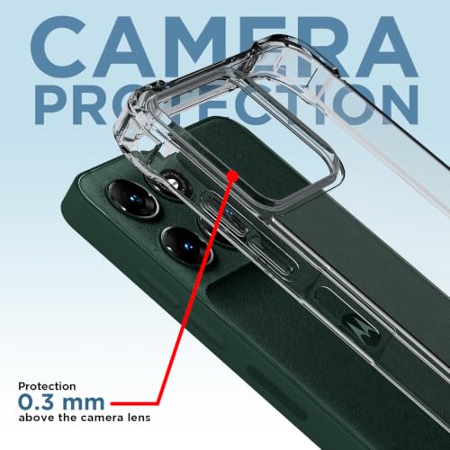 Image of Outlouders Back Cover for Motorola Moto G67 Power 5G / G57 Power 5G / G Max 5G Clear Transparent PC + TPU Bumper Case with Raised Edges for Shockproof Protection (Transparent)