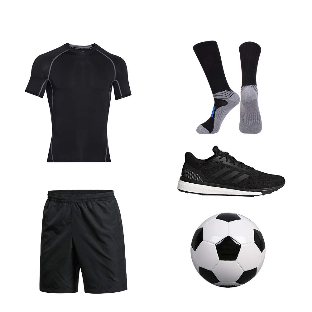 JOYNÉE Calcetines deportivos para hombre para correr y entrenar, paquete de 6 - Negro -