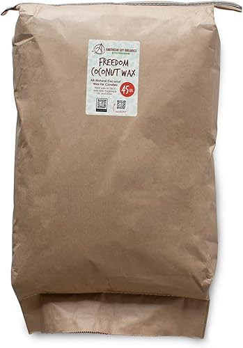 American Soy Organics Freedom - Cuentas de cera de soja de coco para hacer velas, suministros naturales para hacer velas, sin parafina, cera de