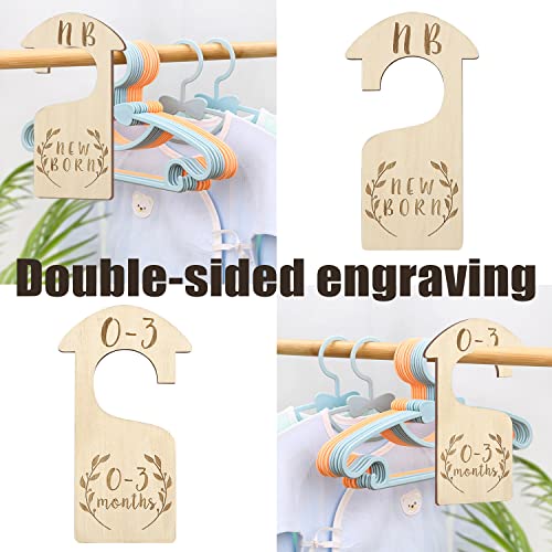 [Upgrade]Premium Wood Baby Closet Dividers Double Sided Set Of 7 From Newborn To 24 Month,Baby Closet Organizers,Nursery Decor,Baby Clothes Organizers (Doublesided-3) #TOP2