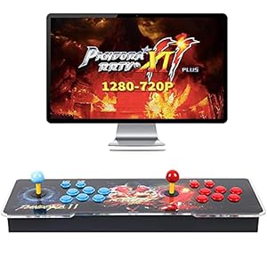 Pandora Treasure 3D Arcade Game Console – 26800 Games Installed, Search Games, Support 3D Games, 1280x720P, Favorite List, 4 Players Online Game, 2 Player Game Controls (Red)