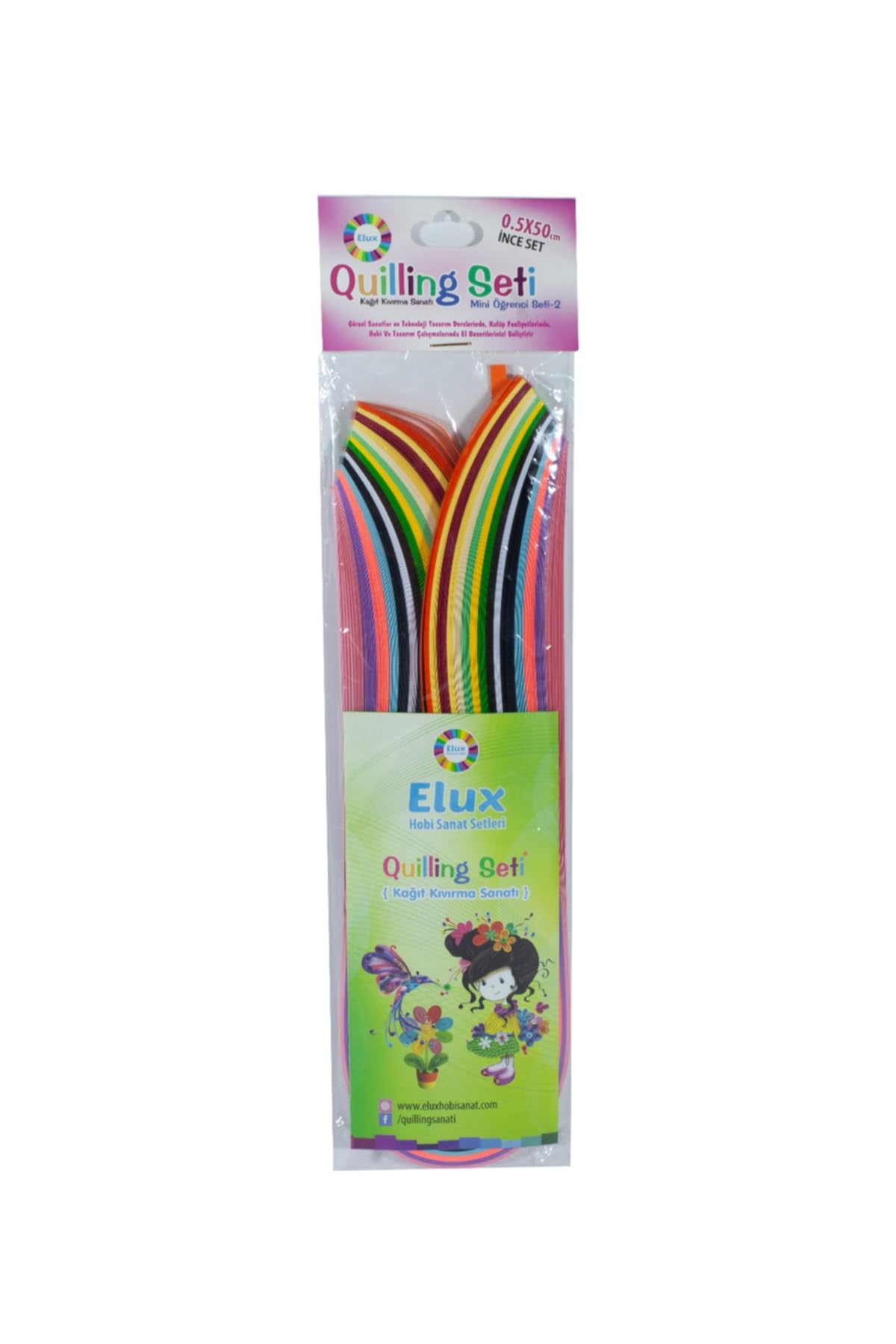 BİGİBU Quilling/quiling Set (İNCE) 0,5x50 Cm 150 Kağıt Şerit 8680422509887