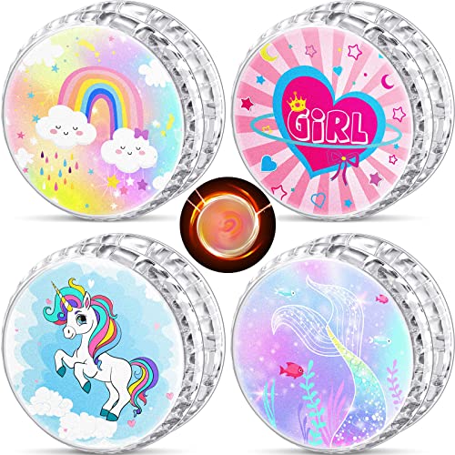 Lewtemi OB-220531-A 4 Pack Yo Yo For Kids Led Light Up Yoyo Beginner Responsive Ball Toys Unicorn Yoyo Pink Yoyo Rainbow Yoyo cover
