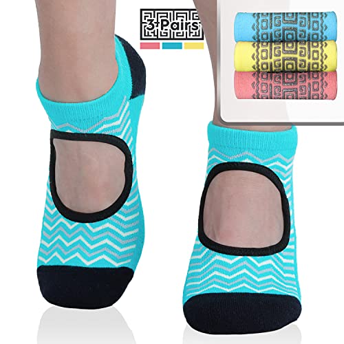 Image of Non Slip Grip Yoga Socks for Women with Cushion for Pilates, Barre, Dance