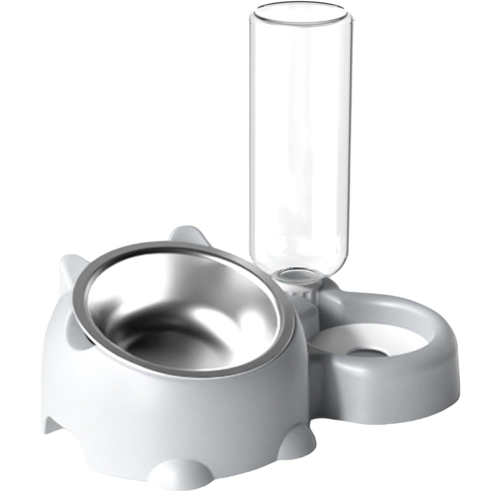 Dog Bowls, Cat Food And Water Bowl Set 16 Degree Tilted Dog Dish With Water Dispenser Automatic Dispenser Bottle spill proof Pet Feeder For Cats And Dogs
