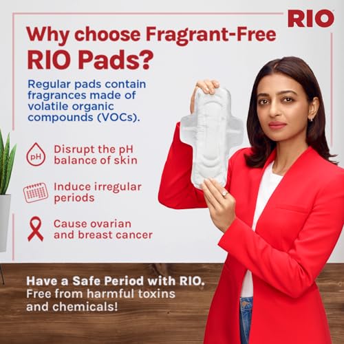 Image of RIO Sanitary Pads for women, Cottony Soft with Wings (XL) - (280mm, Pack of 15)