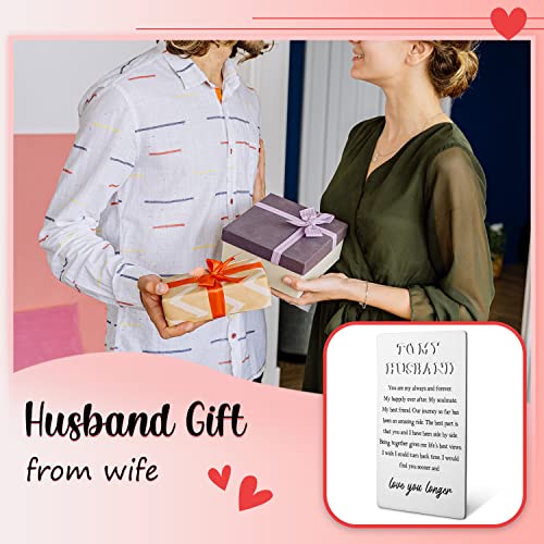 akeke Anniversary Card for Hubby Husband Wallet Card From Wife Engraved Wallet Insert Card I Love You Gifts Love Notes for Husband Long Distance Relationship Birthday Gifts for Husband Hubby Him BEC22