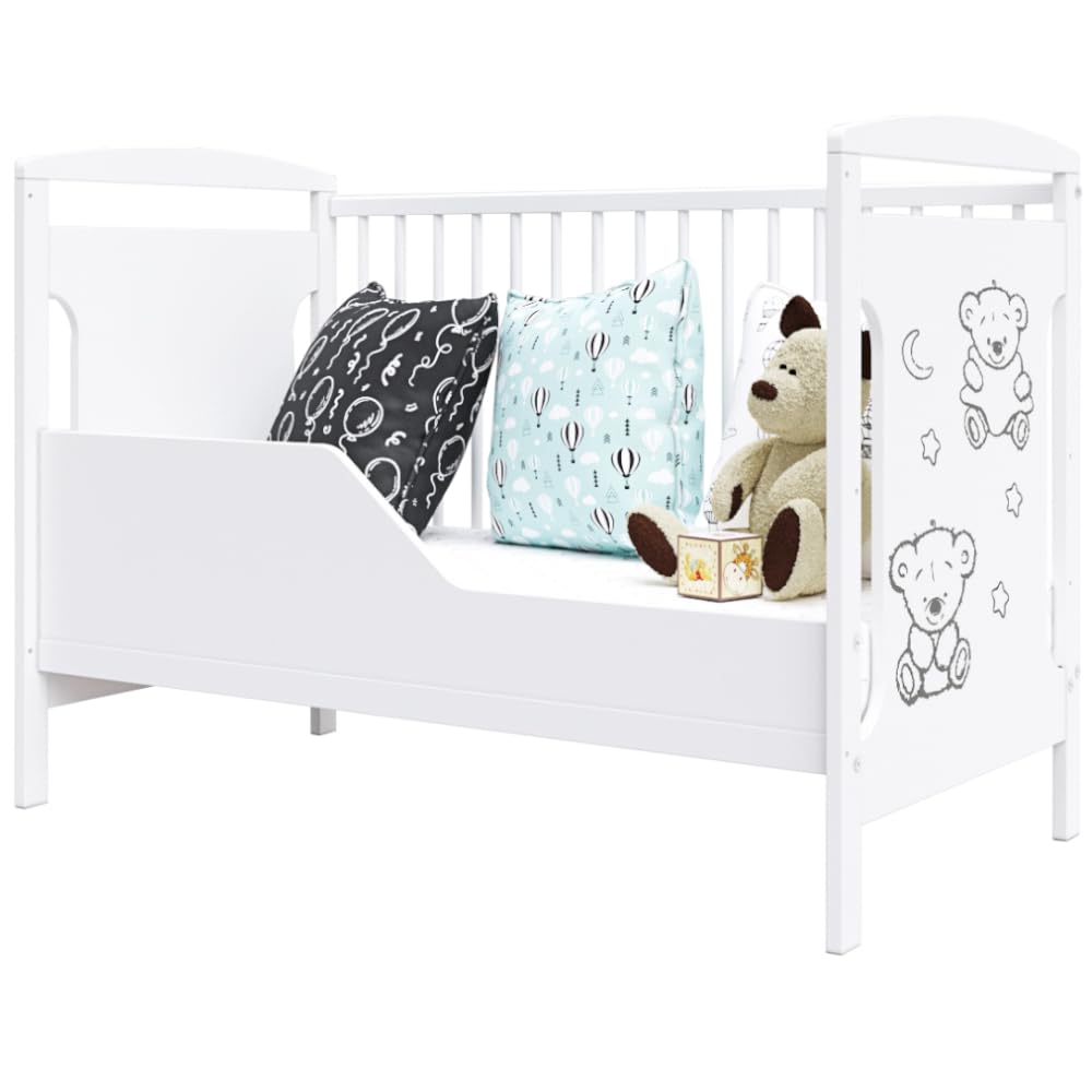 Genérico Cuna para bebés Ted 60 x 120 cm con Kit de conversión: Crece con su Hijo (sin colchón)