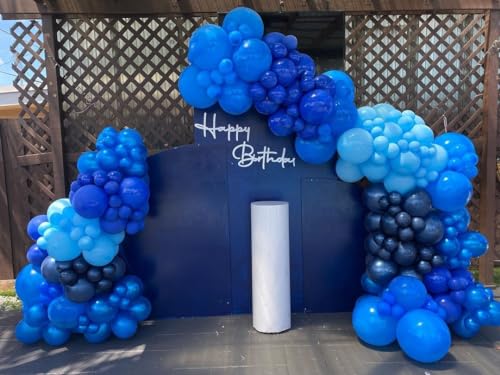 Image of KBZVNAF Blue Latex Balloon Set - 60 Pack 12 Inches Metallic Chrome, Light, Pastel Baby, Royal Blue Balloons for Birthday, Wedding, Baby Shower Party Decoration