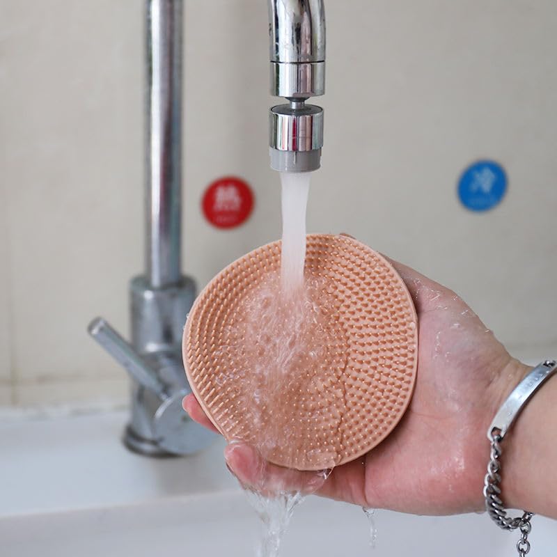Image of Silicone Bath Body Scrubber Brush - Soft Exfoliating Shower Brush for Deep Cleaning, Gentle Skin Massage & Easy Foaming(pink)