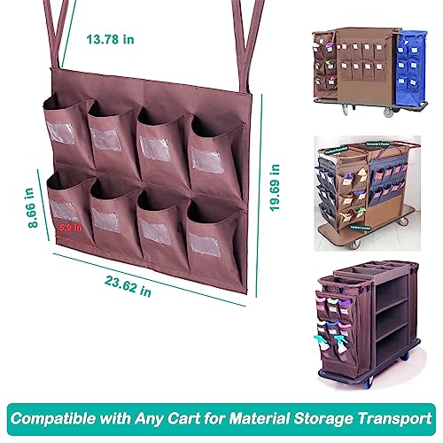 Image of Replacement Janitorial Bag, Waterproof Thickened Commercial 8-Pocket Housekeeping Organizer, Fits Any Cart, Used for Material Storage Transport