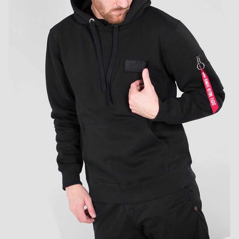 ALPHA INDUSTRIES Bluza z kapturem Mężczyźni Bluza z kapturem w czerwone paski