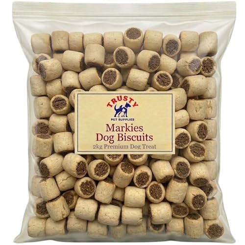 Markies Dog Biscuits 2kg | Crunchy Dog Biscuit with Meaty Centre | Training Treats for Dogs | Dog Treats for Small Dogs Medium & Seniors | Dog Biscuits & Snacks | by Trusty Pet Supplies