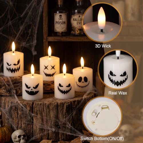 Image of GenSwin Halloween Flameless Votive Candles with Remote Wax