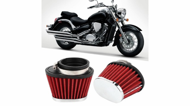 Filtro De Aire Para Moto 55mm Universal: Cónico Rojo, Lavable Y Reutilizable, Mejora La Admisión Del Motor