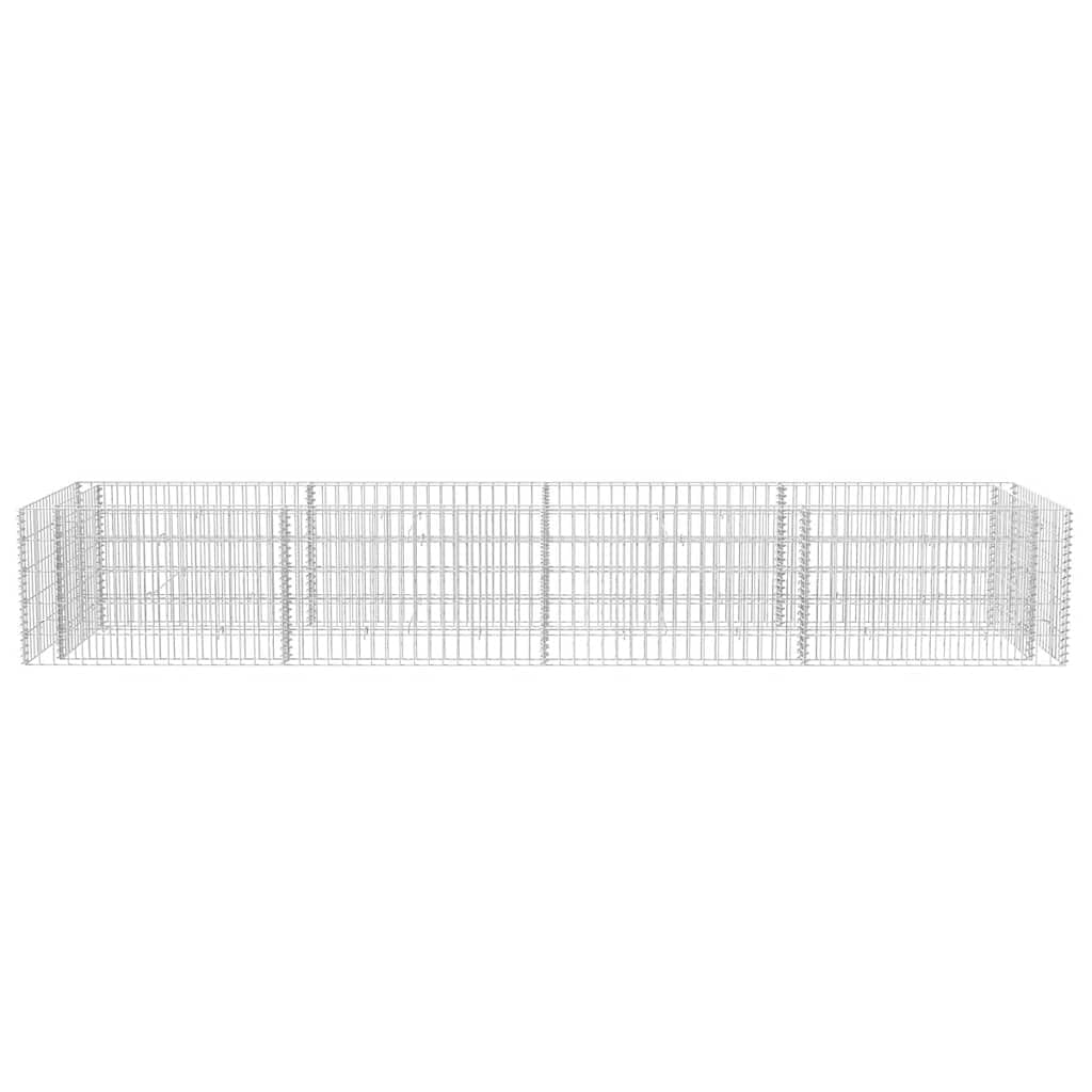 Jardinera para jardín y patio, 360 x 90 x 50 cm, gran cesta de piedra de acero galvanizado, jardinera estable para jardín y patio, resistente a la intemperie como borde decorativo de jardín